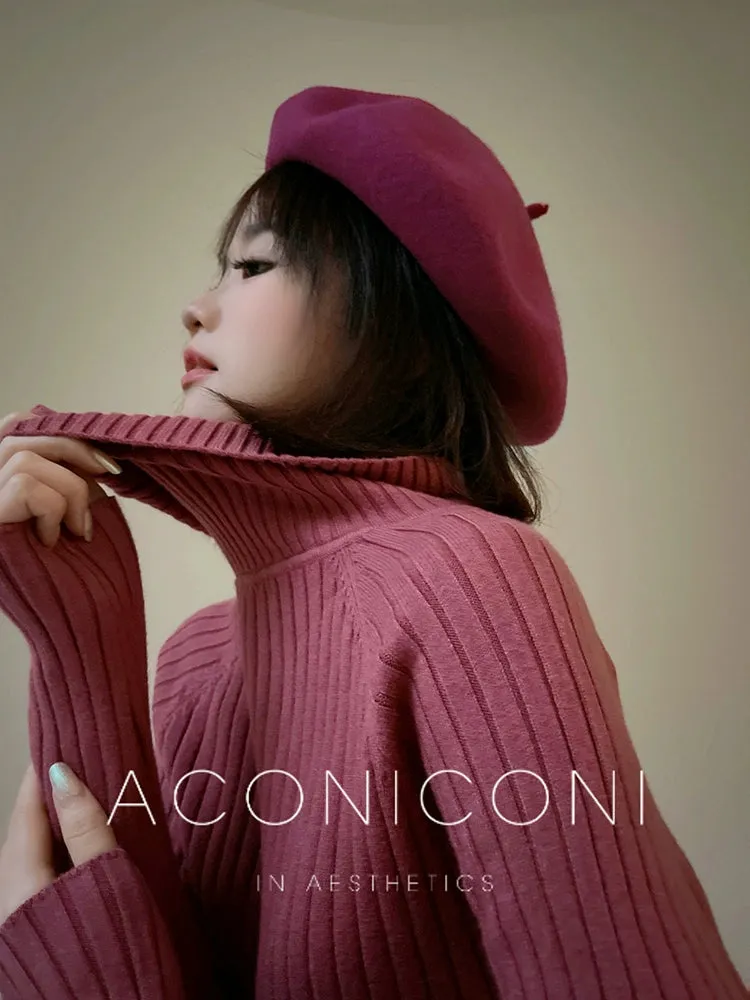 Aconiconi Elegant Small Sweet Chic Wool Beret- Miss Coco