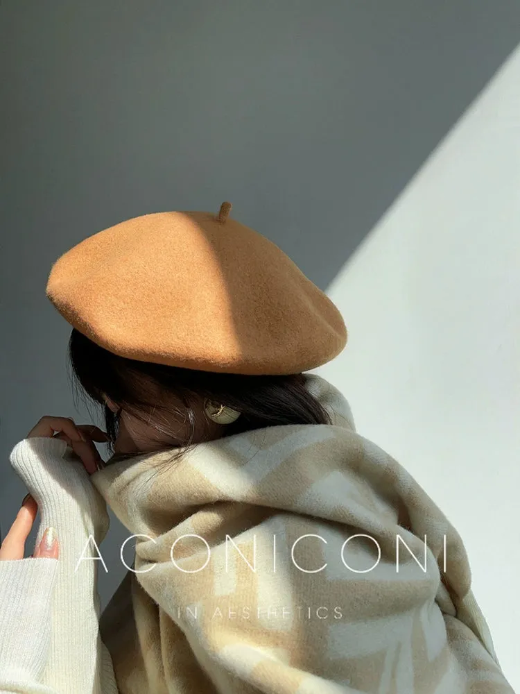 Aconiconi Elegant Small Sweet Chic Wool Beret- Miss Coco