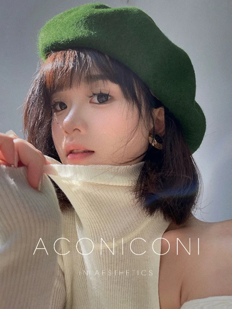 Aconiconi Elegant Small Sweet Chic Wool Beret- Miss Coco