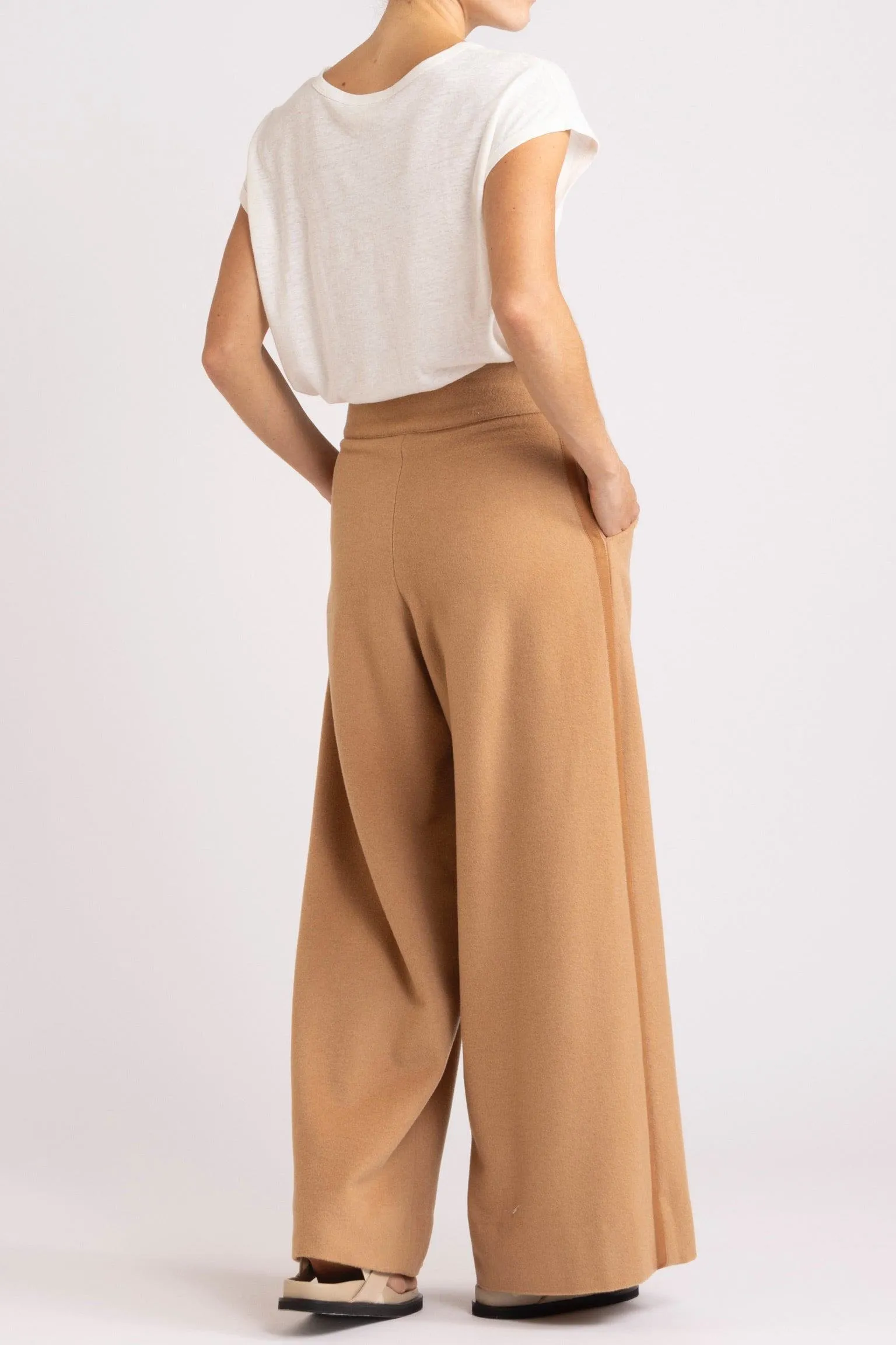 Agnes Wool-Cashmere Wide Leg Pant