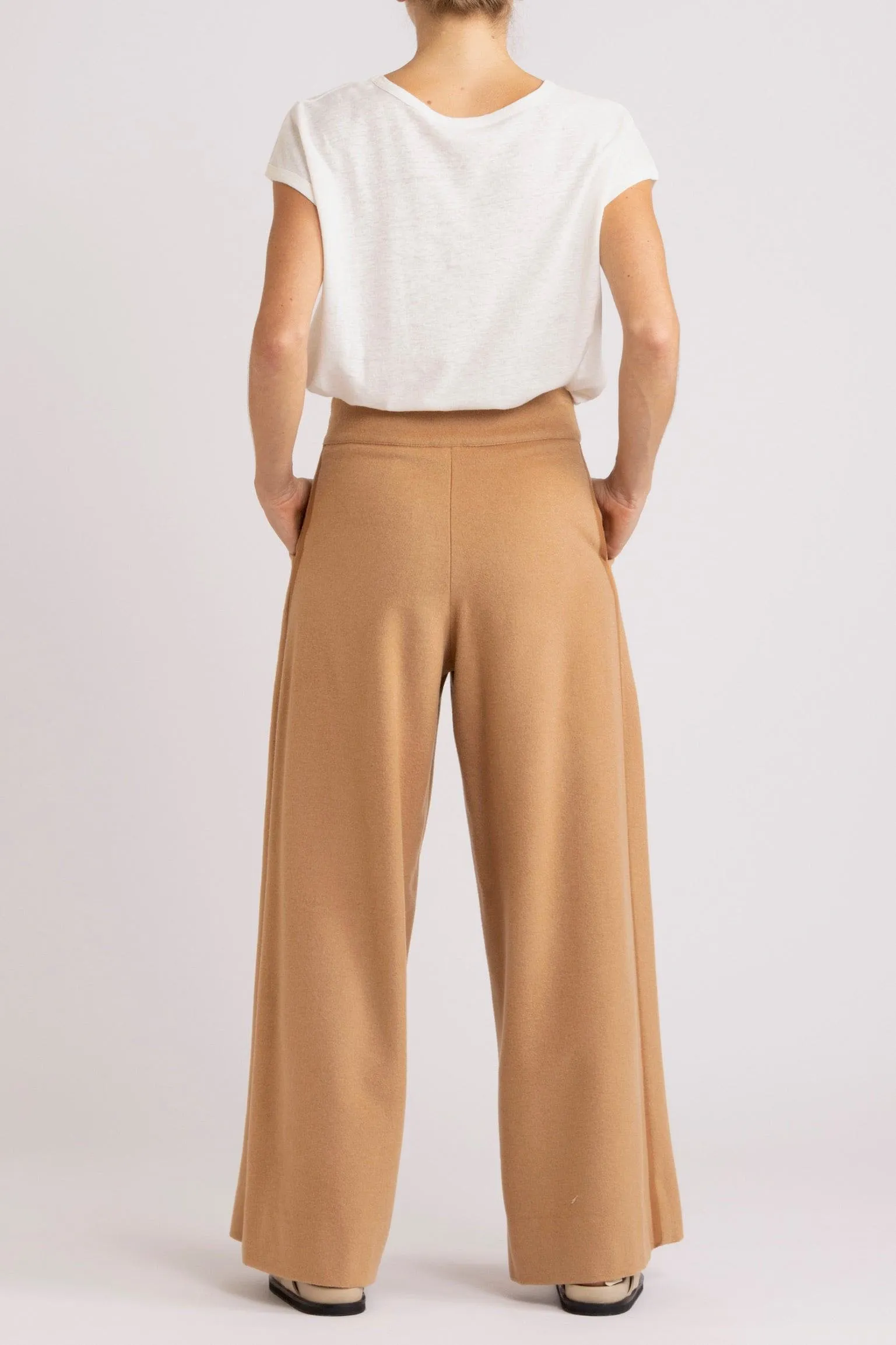 Agnes Wool-Cashmere Wide Leg Pant