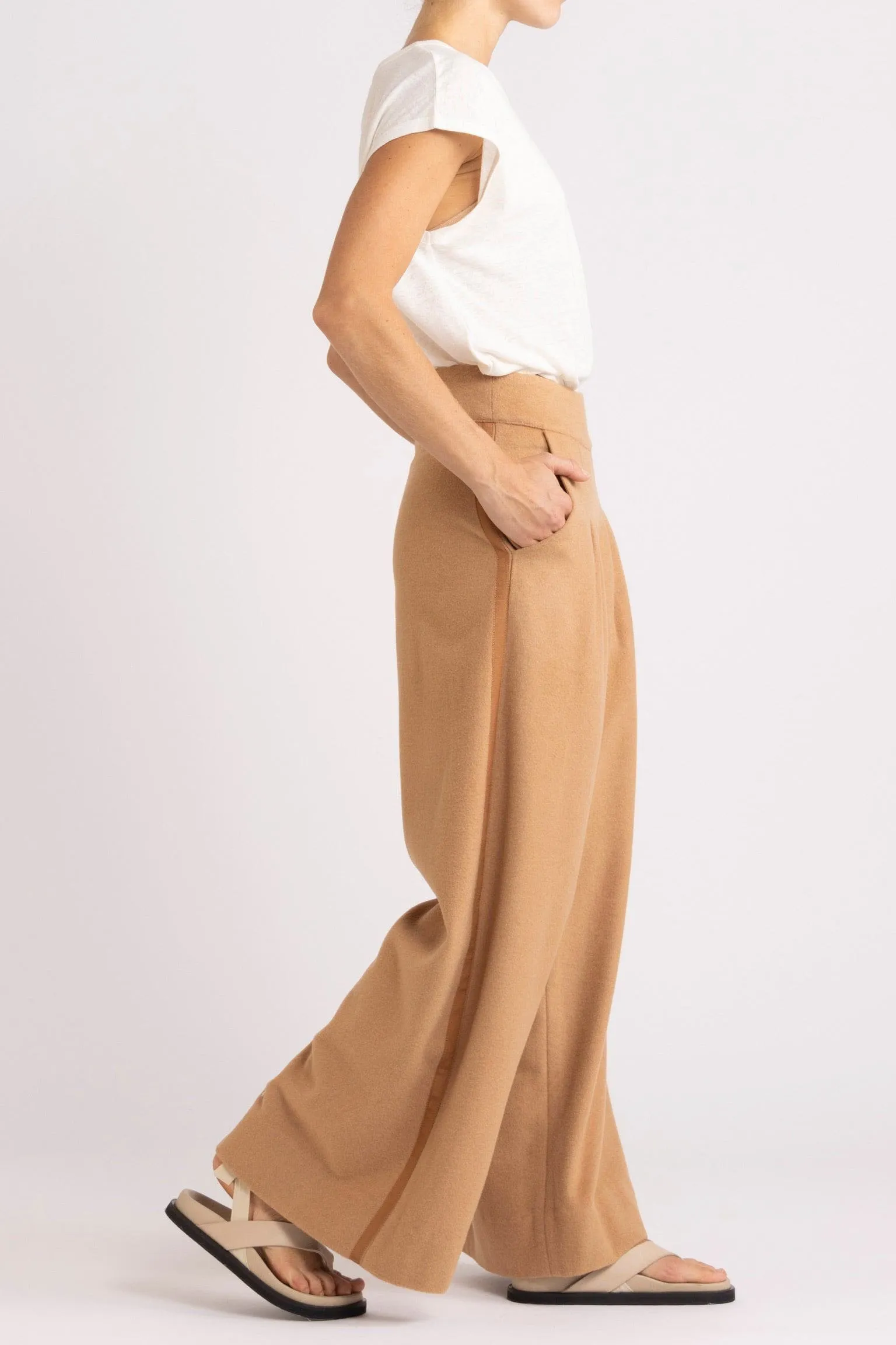 Agnes Wool-Cashmere Wide Leg Pant