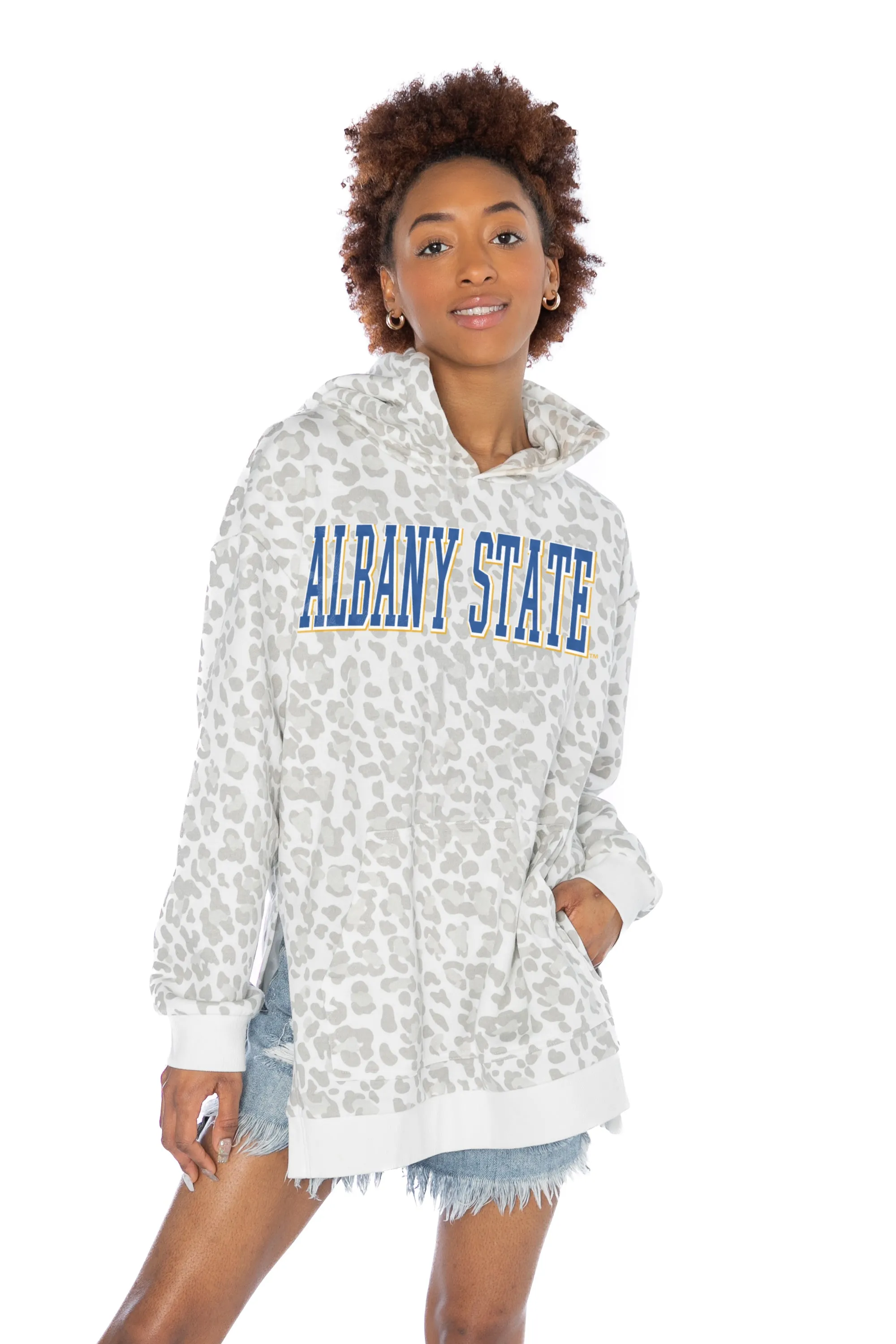 ALBANY STATE GOLDEN RAMS OVERSIZED SIDE-SLIT HOODED PULLOVER