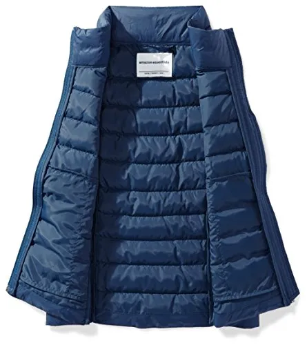 Amazon Essentials Girl's Lightweight Water-Resistant Packable Puffer Vest, Navy, Medium