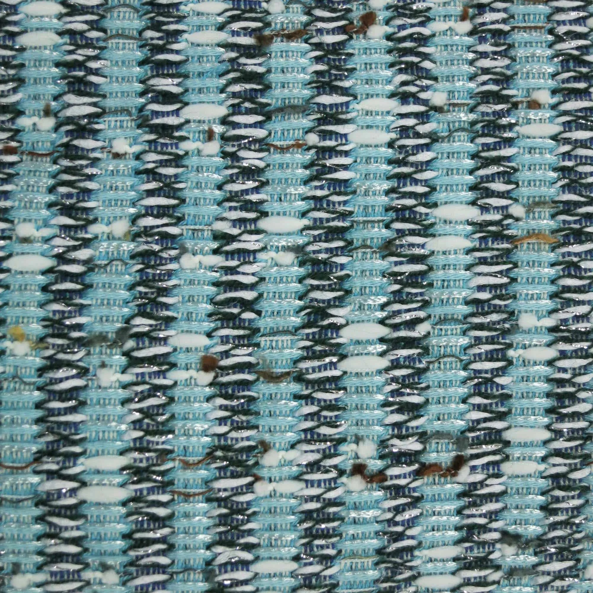 Aqua Blue and Navy Accent Tweed/ Boucle