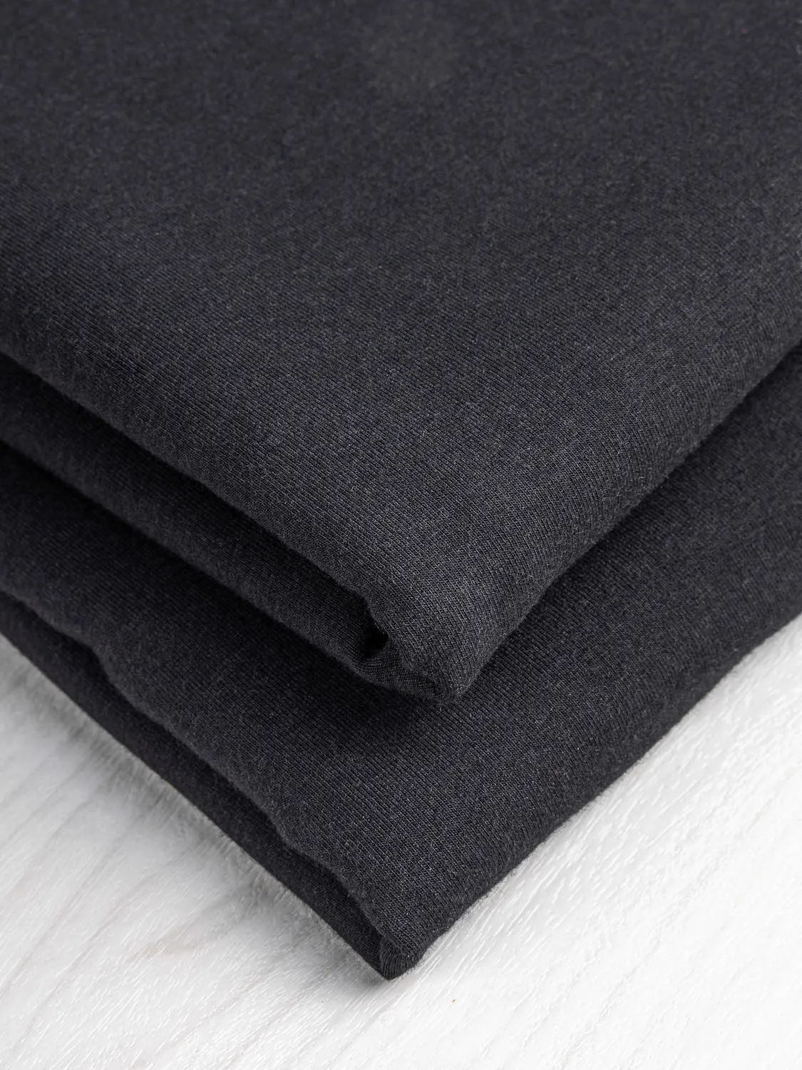 Bamboo Cotton Stretch Fleece - Black