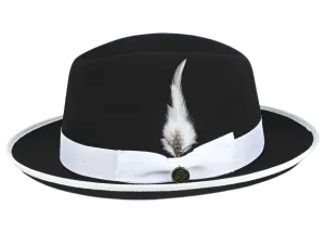 Black and White Trim Steven Land Men's Australian Wool Hat Style-The Domingo