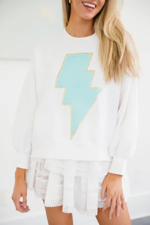 BLUE LIGHTNING IVORY PULLOVER