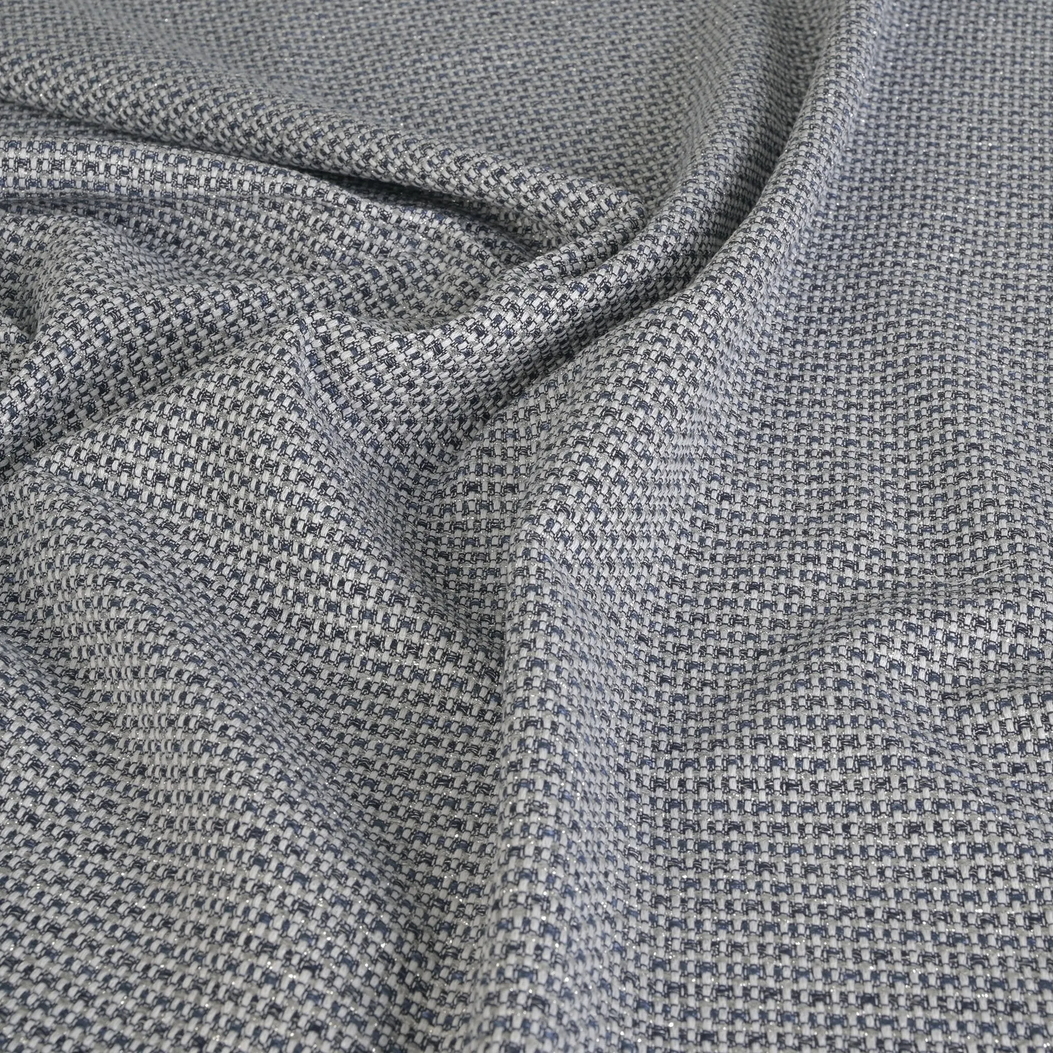 Blue Shiny Tweed Fabric 1199