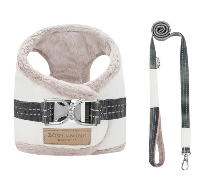 Bowl and Bone Yeti Cream Dog Harness And Lead Set