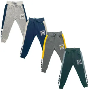 Boys Kids Panel Jogging Sports Tracksuit Bottoms Fleece Winter Joggers Warm