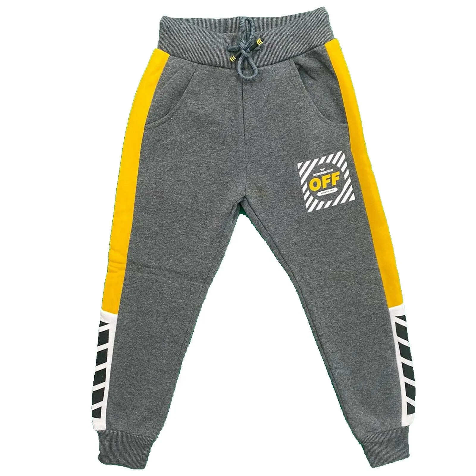 Boys Kids Panel Jogging Sports Tracksuit Bottoms Fleece Winter Joggers Warm