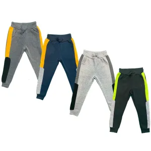 Boys Kids Panel Jogging Sports Warm Tracksuit Bottoms Fleece Winter Joggers Gym