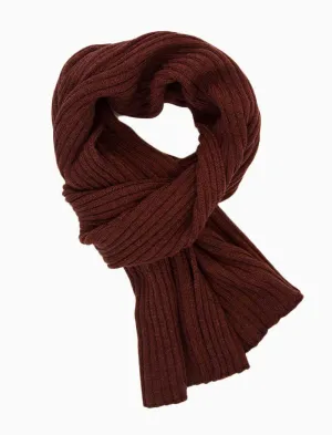 Brick Ribbed Knitted Wool Scarf