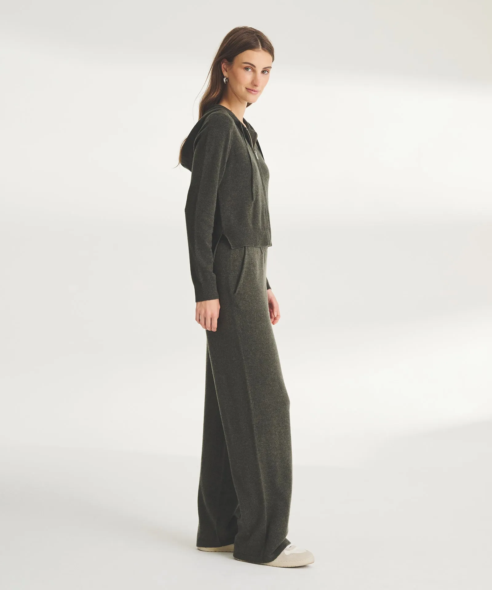 Cashmere Paperbag Wide Leg Pants