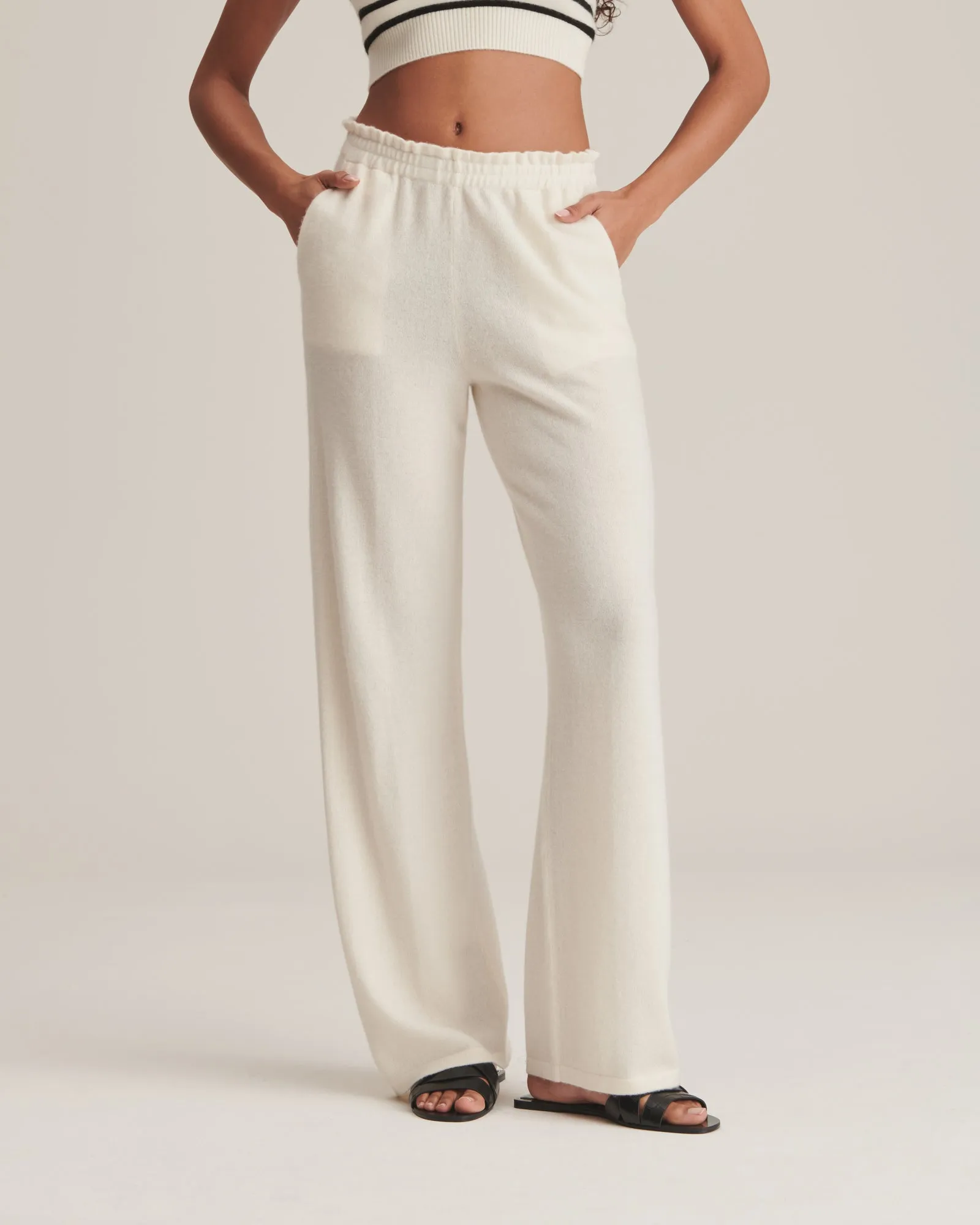 Cashmere Paperbag Wide Leg Pants