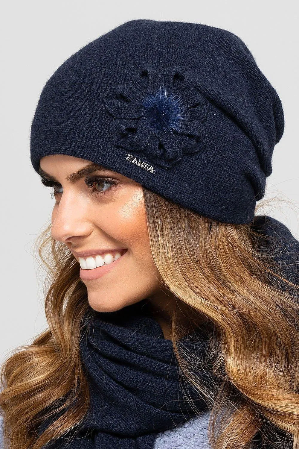 Chic Winter Floral Wool Cap for Ultimate Warmth