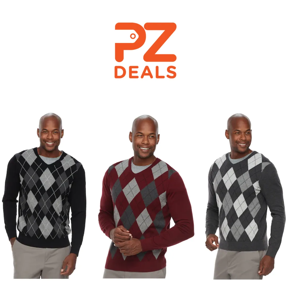 Classic-Fit Argyle V-Neck Sweaters