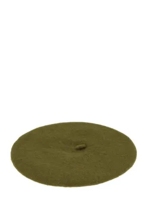 Classic Wool Beret in Olive Green