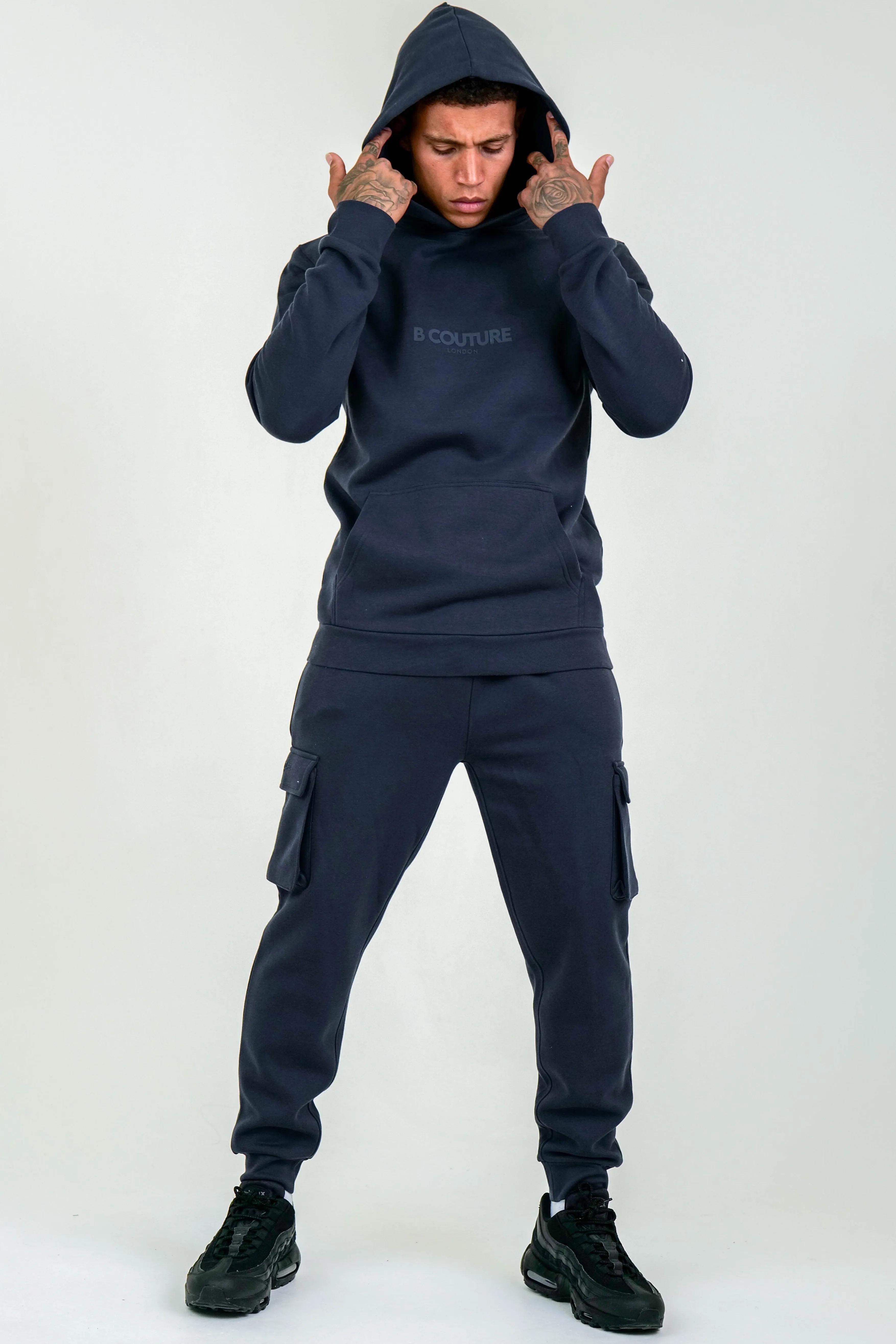 Compton Street Cargo Fleece Tracksuit - Navy