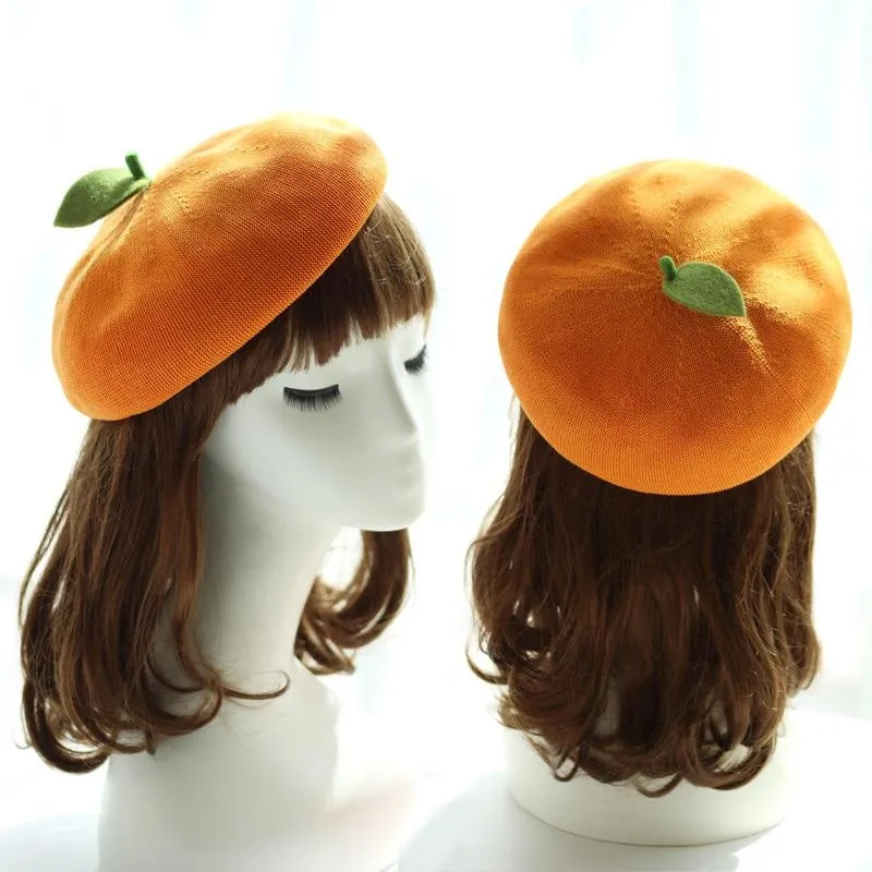 Cute and Dainty Handmade Fruit Design Winter Beret Hats