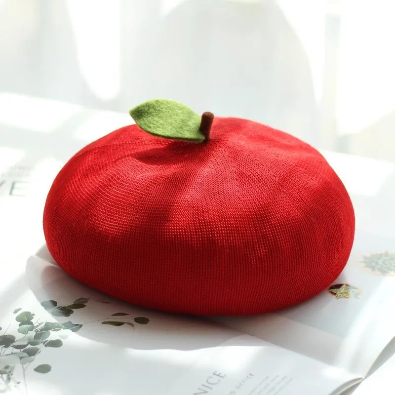 Cute and Dainty Handmade Fruit Design Winter Beret Hats