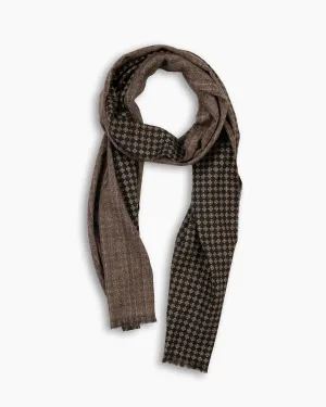 Dark Brown Print Cashmere Scarf