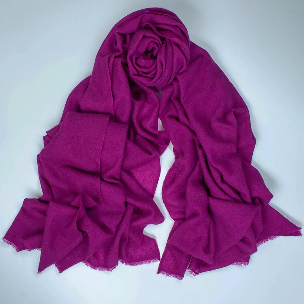 Deep Fuchsia Pink Gossamer Cashmere Shawl