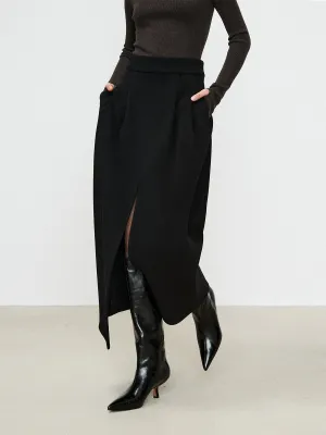 Double Pockets Graceful Slit Maxi Skirt