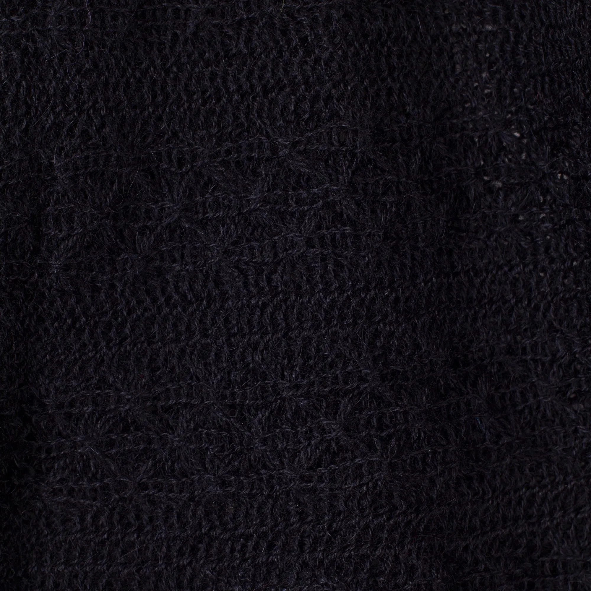 Ebony Intrigue Knitted Black Baby Alpaca Blend Neck Warmer from Peru