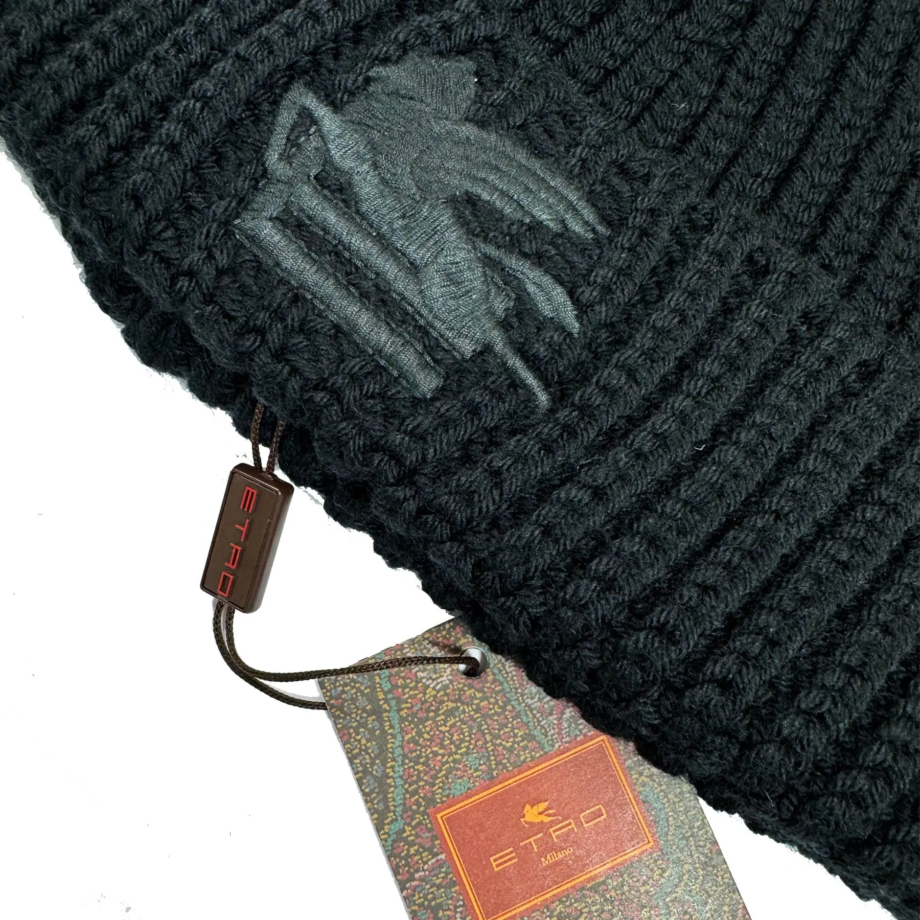 Etro Wool Knitted Hat Black Beanie - SALE