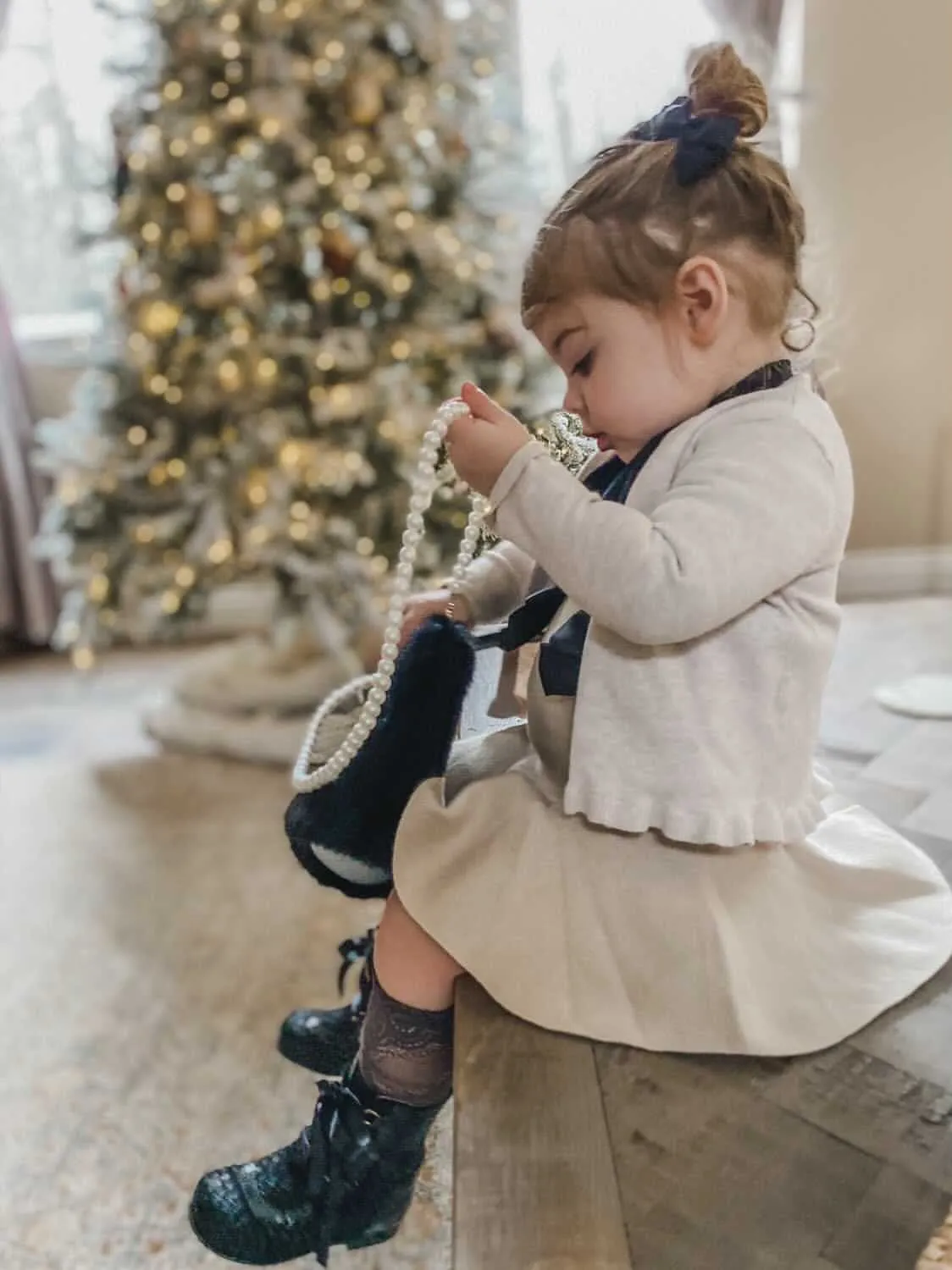 Flare Skirt with Satin Bows