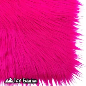 Fuchsia IceFabrics Square Shaggy Long Pile Faux Fur Fabric