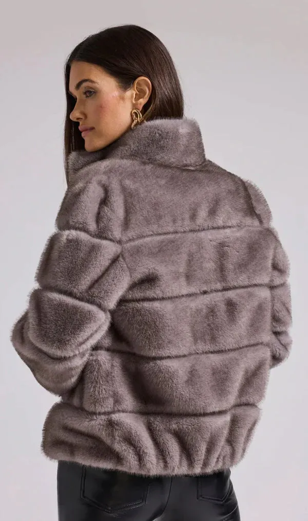 Generation Love Cici Faux Fur Coat- Grey/Brown