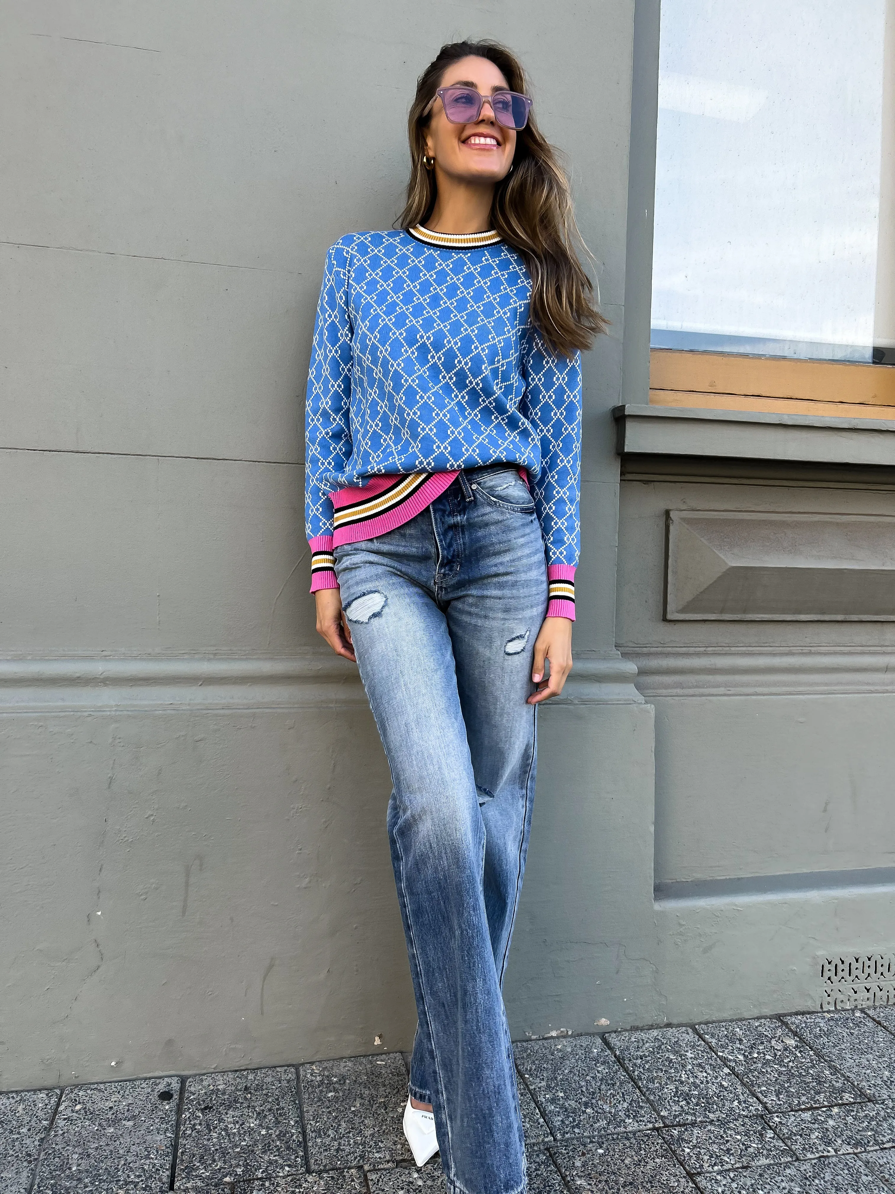 GIGI Knit - Blue/Pink