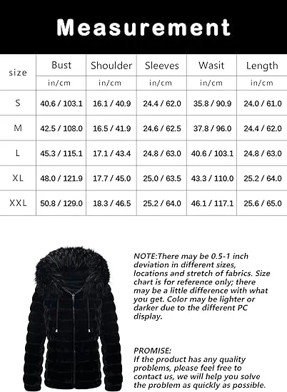 Giolshon Women Double Sided Faux Fur Jacket Reversible Hood Puffer Coat with Fur Collar