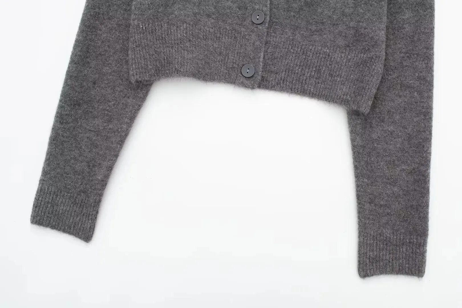 High Neck Sweater Crop Buttoned Cardigan for Women