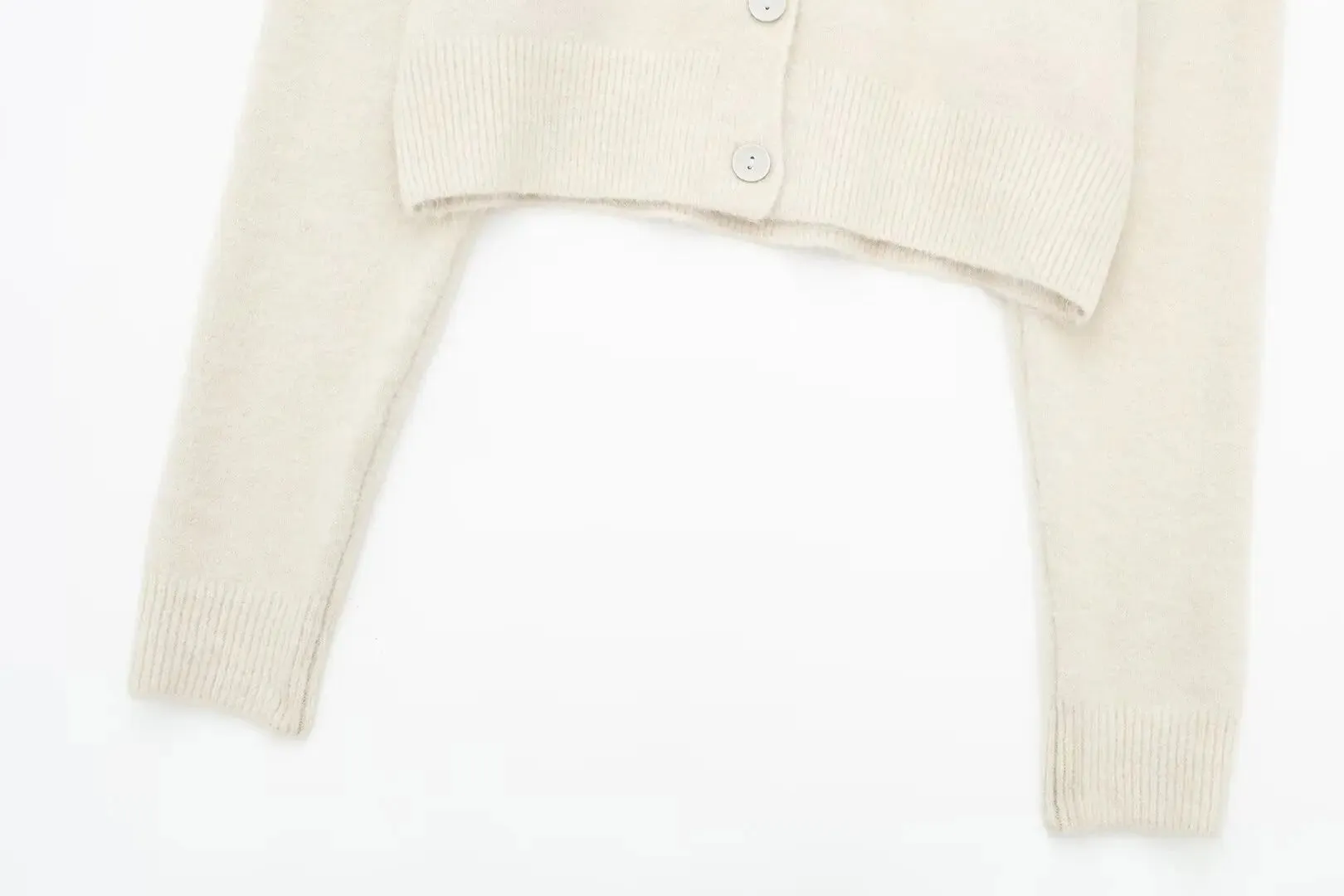 High Neck Sweater Crop Buttoned Cardigan for Women