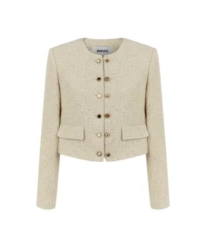 Ipekyol Tweed Jacket With Mixed Metal Buttons Natural