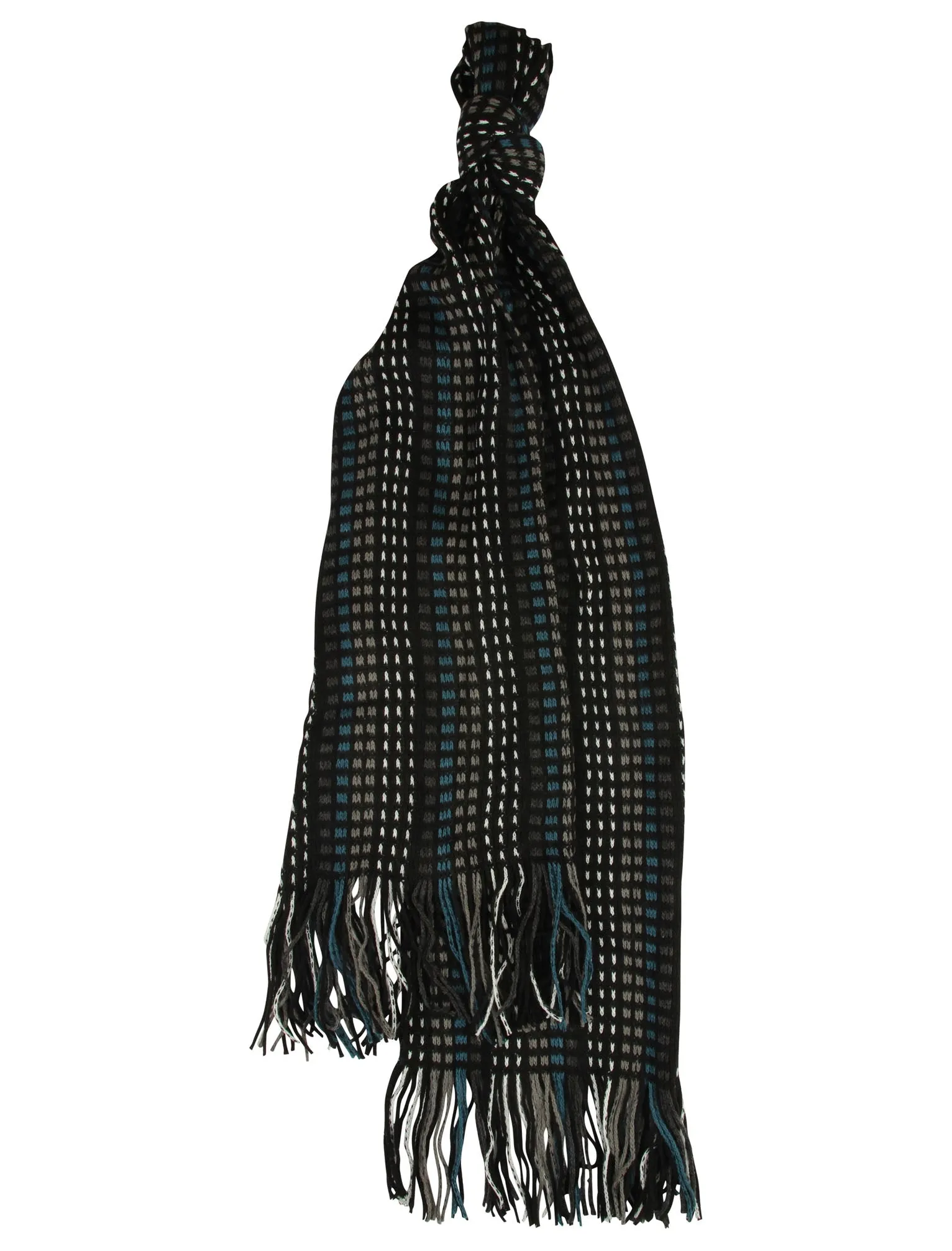 Jaxon Stitched Knitted Scarf in Charcoal