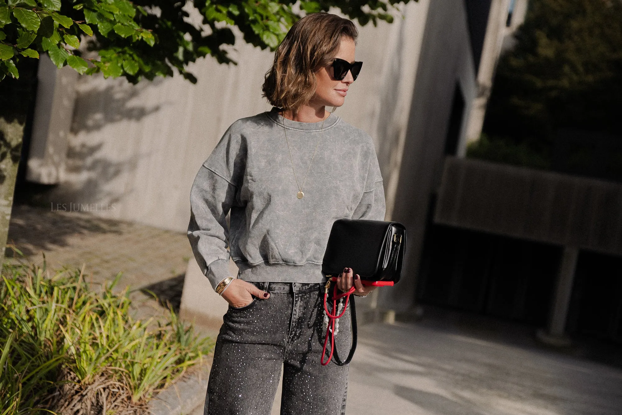 Jill cropped sweater grey