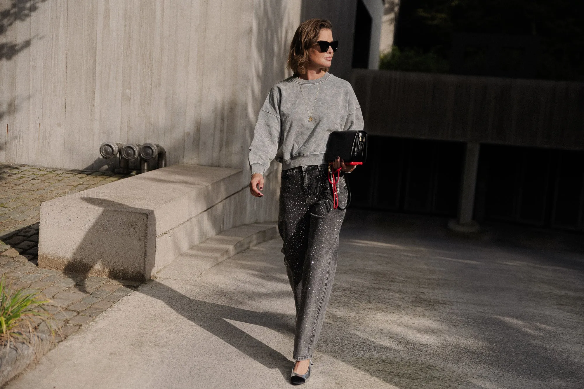 Jill cropped sweater grey