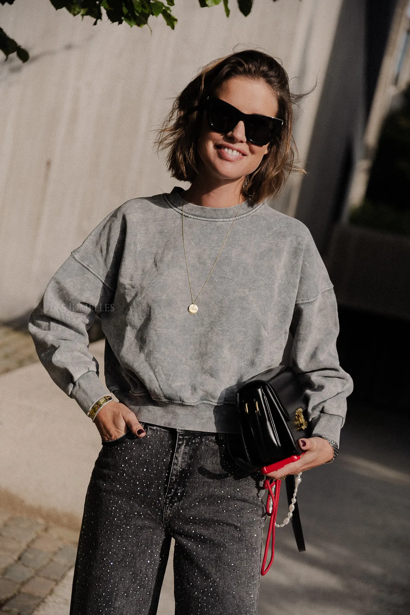 Jill cropped sweater grey