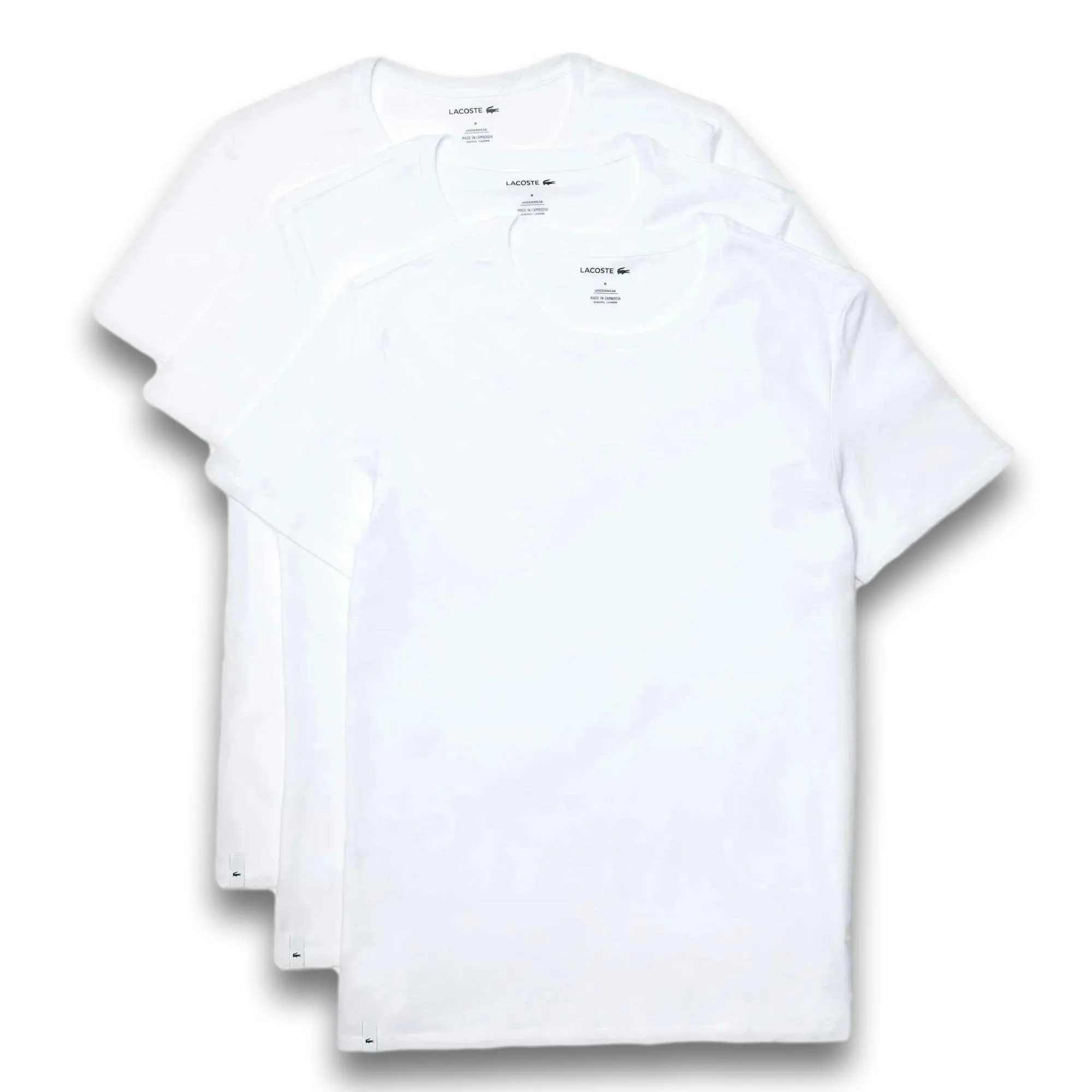 Lacoste Essentials Pure Cotton Crew Neck T-Shirt 3 Pack - White