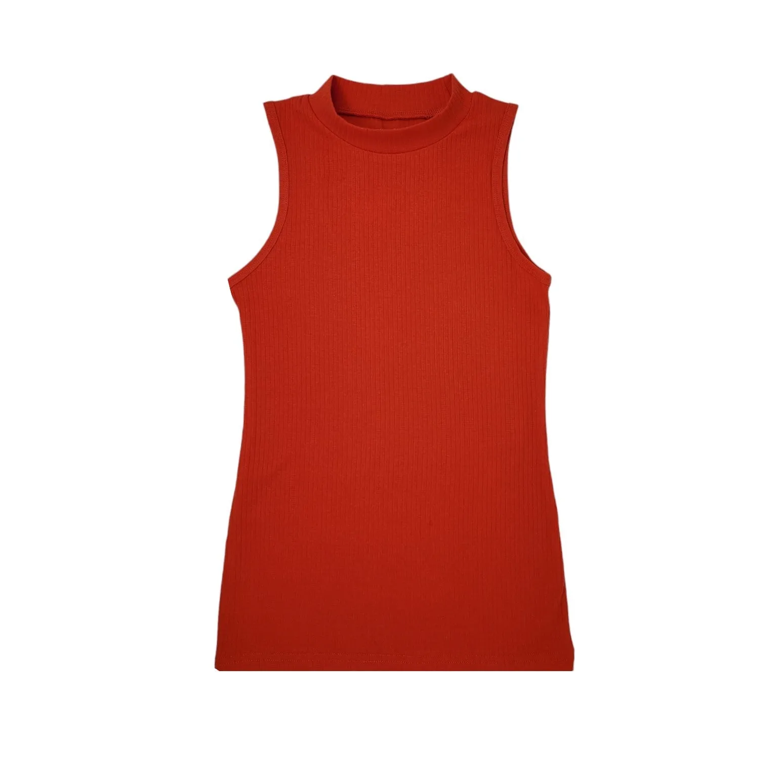 Mock Neck Tank Top | Cotton Blend Assorted Colors | Women