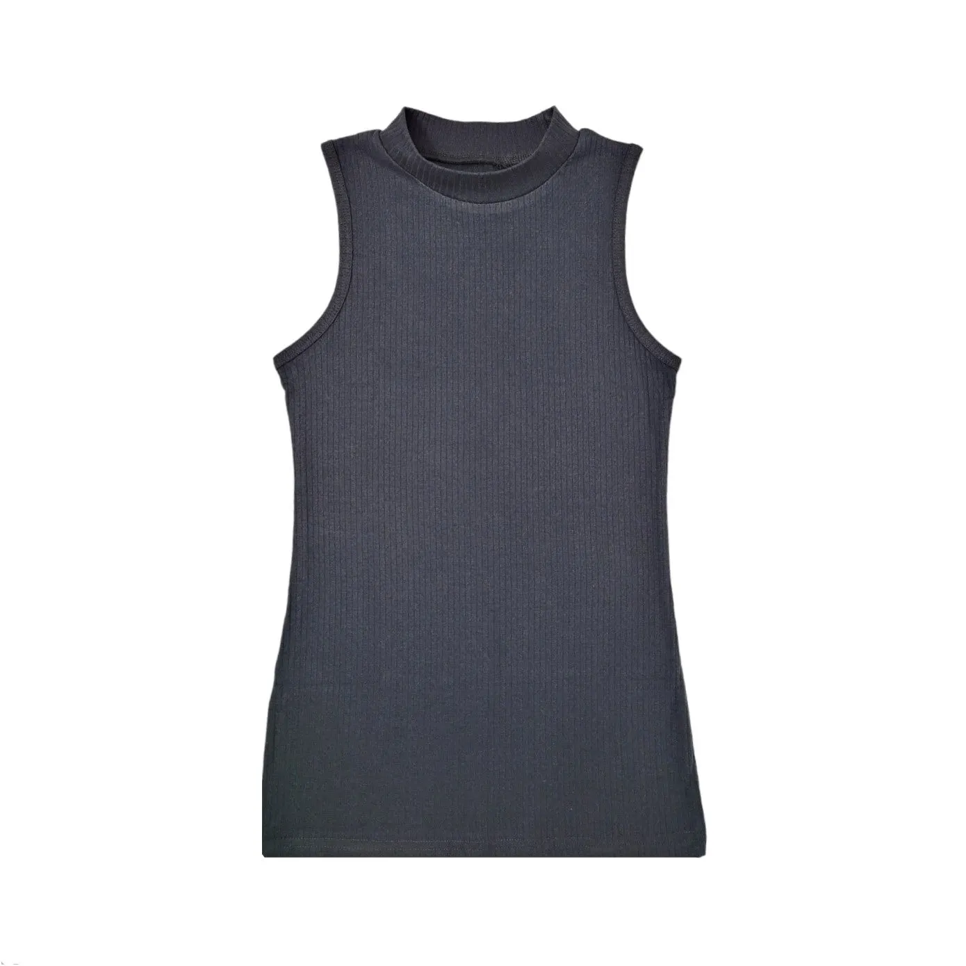 Mock Neck Tank Top | Cotton Blend Assorted Colors | Women