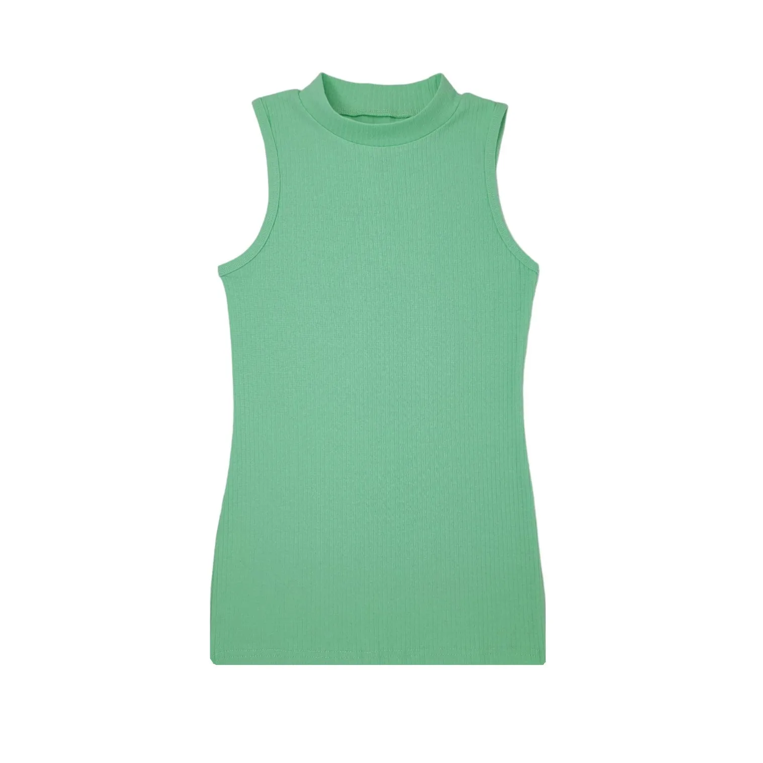 Mock Neck Tank Top | Cotton Blend Assorted Colors | Women