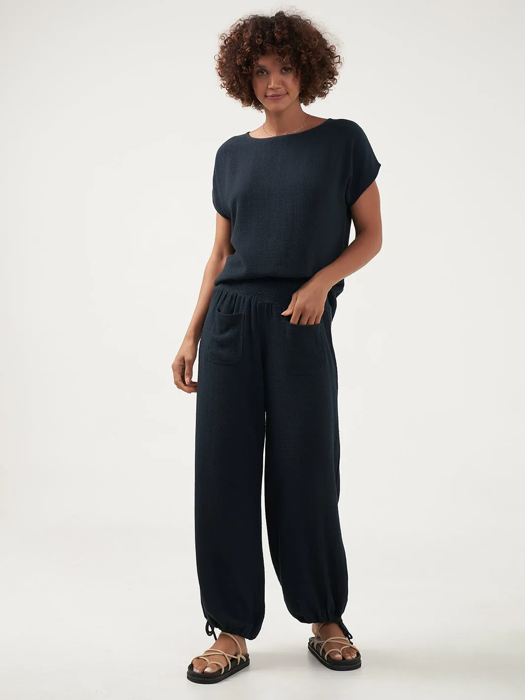 Namaste Linen Blend Pants Charcoal