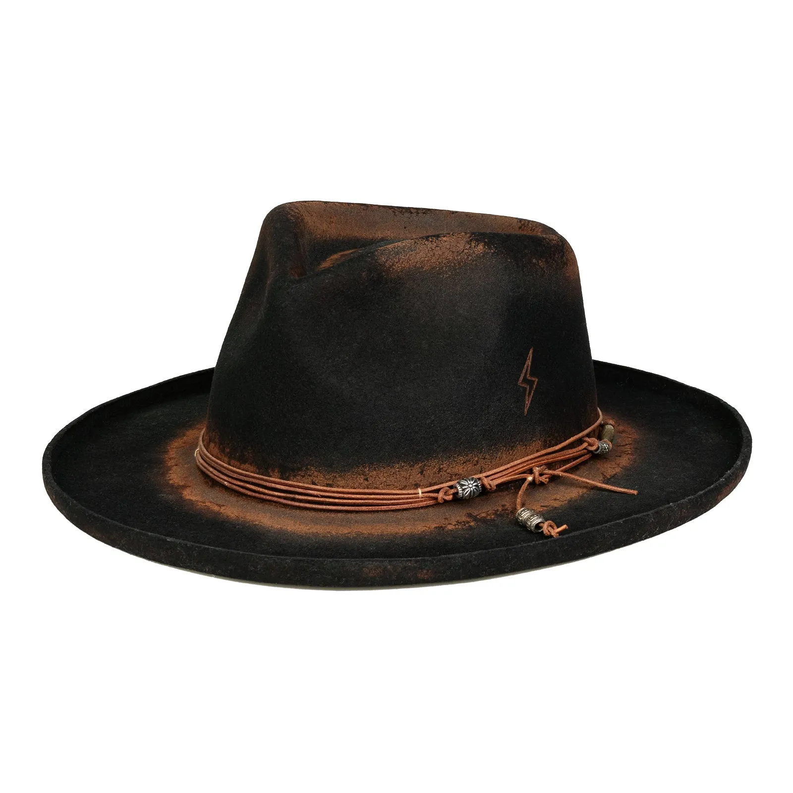 Noir - Handcrafted Classic Vintage Distressed Fedora Hat