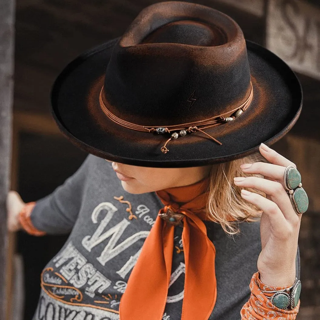 Noir - Handcrafted Classic Vintage Distressed Fedora Hat